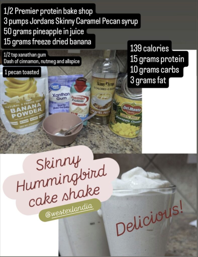 139 Calorie Skinny Hummingbird Cake Shake🍍🍌🥤