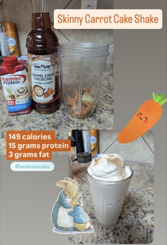 149 calorie Skinny Carrot Cake Shake 🥕🍍